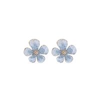 1 Pair Simple Style Flower Inlay Copper Zircon Ear Studs main image 3