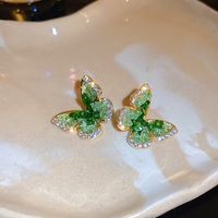 1 Pair Simple Style Flower Inlay Copper Zircon Ear Studs sku image 27
