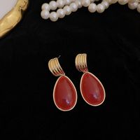 1 Pair Classic Style Water Droplets Inlay Copper Resin Drop Earrings sku image 3