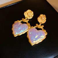 1 Pair Classic Style Water Droplets Inlay Copper Resin Drop Earrings main image 1