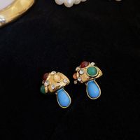 1 Pair Classic Style Water Droplets Inlay Copper Resin Drop Earrings sku image 17