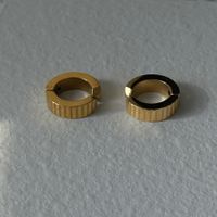 1 Pair Simple Style Solid Color Inlay Titanium Steel Zircon Earrings sku image 1