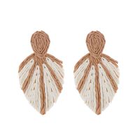 1 Pair Elegant Pastoral Leaves Raffia Drop Earrings sku image 1