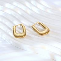 1 Pair Vintage Style Simple Style U Shape Solid Color Plating Stainless Steel 18k Gold Plated Earrings main image 4