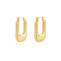 1 Pair Vintage Style Simple Style U Shape Solid Color Plating Stainless Steel 18k Gold Plated Earrings main image 3
