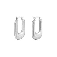 1 Pair Vintage Style Simple Style U Shape Solid Color Plating Stainless Steel 18k Gold Plated Earrings main image 5