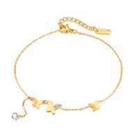 Simple Style Butterfly Stainless Steel Zircon Women's Anklet sku image 1