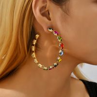 Wholesale Jewelry Retro Exaggerated Semicircle Zinc Alloy Plating Hollow Out Ear Studs main image 4