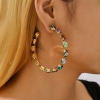 Wholesale Jewelry Retro Exaggerated Semicircle Zinc Alloy Plating Hollow Out Ear Studs main image 2