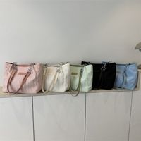 Women's All Seasons Canvas Solid Color Basic Square Zipper Shoulder Bag main image 1