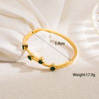 Ig Style Elegant Heart Shape Stainless Steel Plating Inlay Zircon 18k Gold Plated Bangle main image 2
