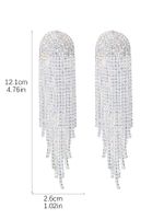1 Pair Luxurious Wedding Vacation Geometric Rhinestone Silver Plated Drop Earrings main image 7