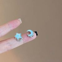 1 Pair Sweet Heart Shape Flower Inlay Metal Artificial Pearls Artificial Diamond Earrings sku image 5