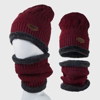 Wholesale New Korean Style Knitted Scarf Hat Set Fashionable Men's And Women's Warm With Velvet Thick Woolen Cap Scarf Autumn And Winter main image 3