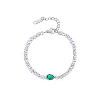 Elegante Estilo Simple Triángulo Gotitas De Agua Forma De Corazón Acero Inoxidable Enchapado Embutido Circón Pulsera sku image 3