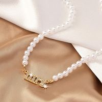 Simple Style Classic Style Letter Plastic Zinc Alloy Beaded Plating 14k Gold Plated Women's Pendant Necklace main image 4