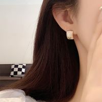 Wholesale Jewelry Sweet Square Flower Alloy Gold Plated Plating Ear Cuffs Ear Studs main image 3
