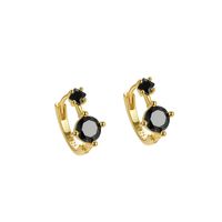 1 Pair Elegant Solid Color Plating Inlay Sterling Silver Zircon Earrings sku image 3