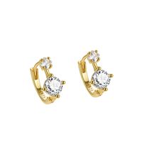 1 Pair Elegant Solid Color Plating Inlay Sterling Silver Zircon Earrings sku image 4