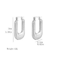 1 Pair Vintage Style Simple Style U Shape Solid Color Plating Stainless Steel 18k Gold Plated Earrings main image 2