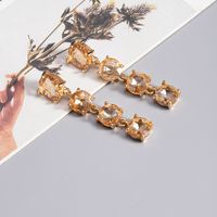 1 Pair Elegant Classical Shiny Irregular Plating Inlay Alloy Gem Gold Plated Drop Earrings main image 5