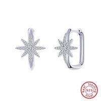 1 Pair French Style Simple Style Korean Style Hexagram Plating Inlay Sterling Silver Zircon 14k Gold Plated White Gold Plated Silver Plated Earrings main image 2