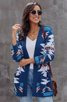 Women's Cardigan 3/4 Length Sleeve Sweaters & Cardigans Pocket Streetwear Geometric main image 1