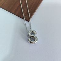 Hip-hop Simple Style Classic Style Letter Copper Silver Plated Pendant Necklace In Bulk sku image 18