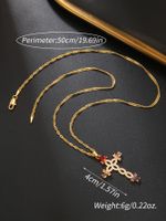 Simple Style Cross Stainless Steel Plating Inlay Zircon 18k Gold Plated Pendant Necklace sku image 1