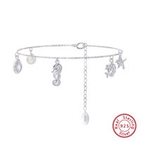 Classic Style Starfish Hippocampus Sterling Silver Plating Chain Shell Zircon 14k Gold Plated White Gold Plated Silver Plated Bracelets main image 4