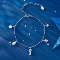 Classic Style Starfish Hippocampus Sterling Silver Plating Chain Shell Zircon 14k Gold Plated White Gold Plated Silver Plated Bracelets main image 3