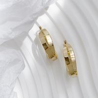 1 Pair Simple Style Circle Solid Color Plating Alloy Gold Plated Earrings main image 3
