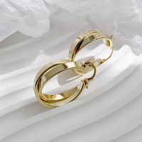 1 Pair Simple Style Circle Solid Color Plating Alloy Gold Plated Earrings main image 5