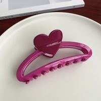 Simple Style Heart Shape Plastic Hair Claws sku image 1