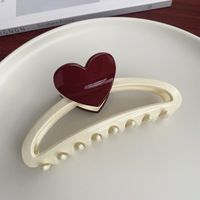 Simple Style Heart Shape Plastic Hair Claws sku image 2