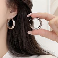 1 Pair Simple Style Solid Color Plating Alloy White Gold Plated Earrings main image 3