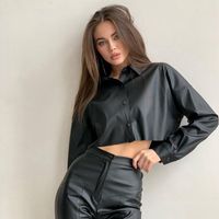 Women's Blouse Long Sleeve Blouses Button Casual Sexy Solid Color main image 1