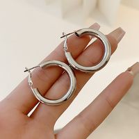 1 Pair Simple Style Solid Color Plating Alloy White Gold Plated Earrings main image 5