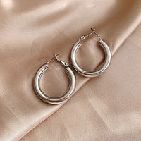 1 Pair Simple Style Solid Color Plating Alloy White Gold Plated Earrings main image 8