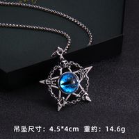 Wholesale Jewelry Fashion Pentagram Devil'S Eye 201 Stainless Steel Zinc Alloy Resin Pendant Necklace sku image 7