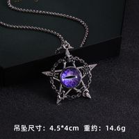 Wholesale Jewelry Fashion Pentagram Devil'S Eye 201 Stainless Steel Zinc Alloy Resin Pendant Necklace sku image 6