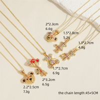 Simple Style Little Bear Copper Inlay Zircon 14k Gold Plated Pendant Necklace main image 7