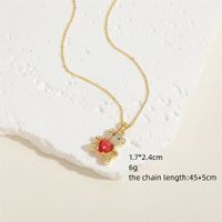 Style Simple Ours Le Cuivre Placage Incruster Zircon Plaqué Or 14k Pendentif main image 4