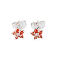 1 Pair Simple Style Flower Plating Inlay Copper Zircon White Gold Plated Gold Plated Ear Studs sku image 12