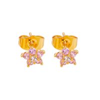 1 Paire Style Simple Fleur Placage Incruster Le Cuivre Zircon Or Blanc Plaqué Plaqué Or Boucles D'oreilles sku image 13