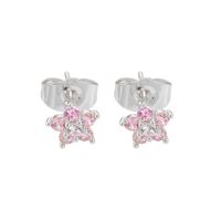 1 Pair Simple Style Flower Plating Inlay Copper Zircon White Gold Plated Gold Plated Ear Studs sku image 14