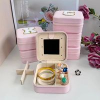 Simple Style Commute Solid Color Pu Leather Jewelry Boxes main image 3