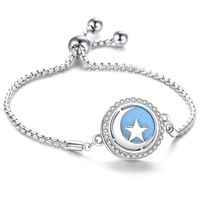 Fashion Round Stainless Steel Alloy Plating Women's Bracelets 1 Piece sku image 28