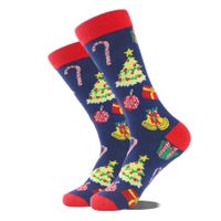 Unisex Christmas Santa Claus Cotton Crew Socks A Pair sku image 22