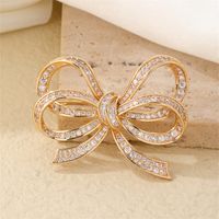 Simple Style Classic Style Bow Knot Copper Plating Inlay Zircon Women's Brooches 1 Piece main image 2